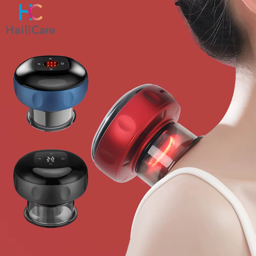 Portable Electric Cupping Therapy Massager with Red Light Therapy – Rechargeable, Adjustable, and Perfect for Back & Body Relief