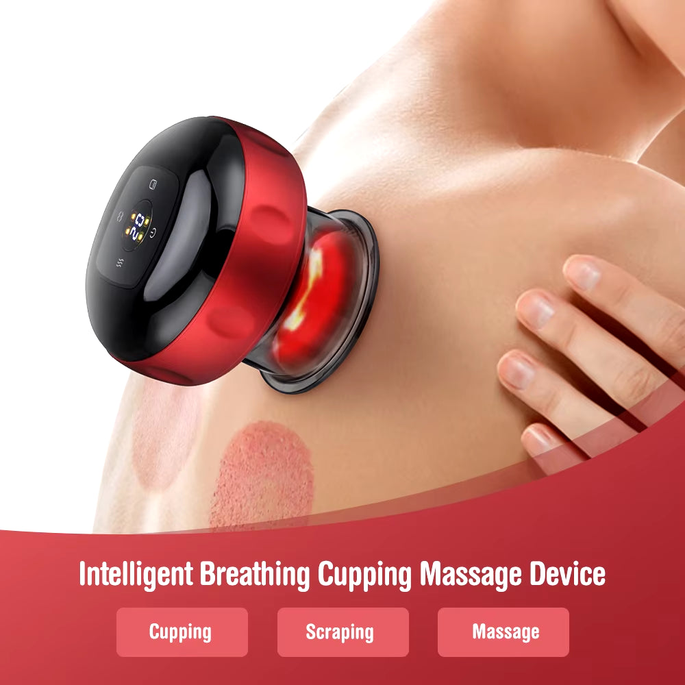 Portable Electric Cupping Therapy Massager with Red Light Therapy – Rechargeable, Adjustable, and Perfect for Back & Body Relief